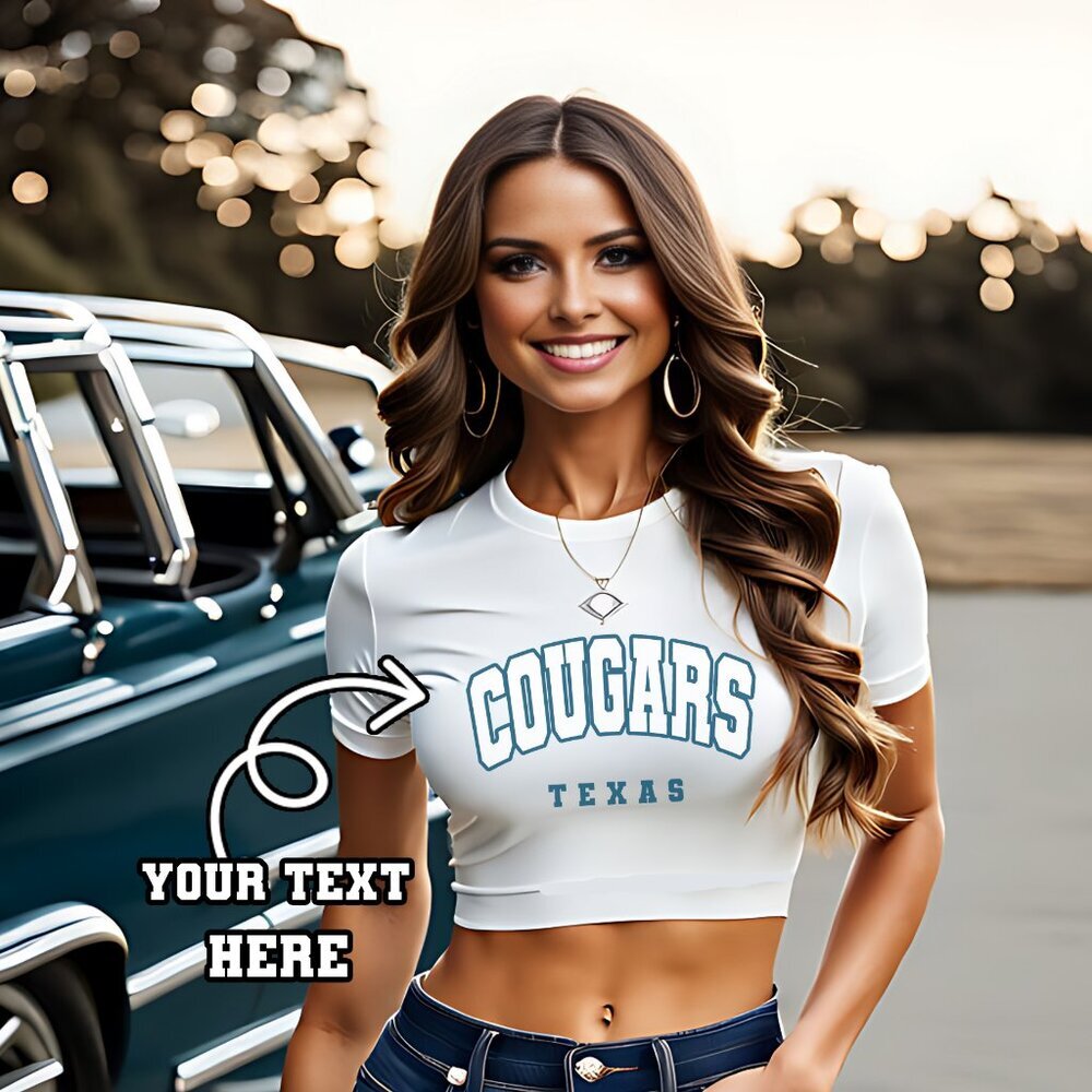 Custom Crop Tops for College Mascots Tailgating Women Any School Name and Color